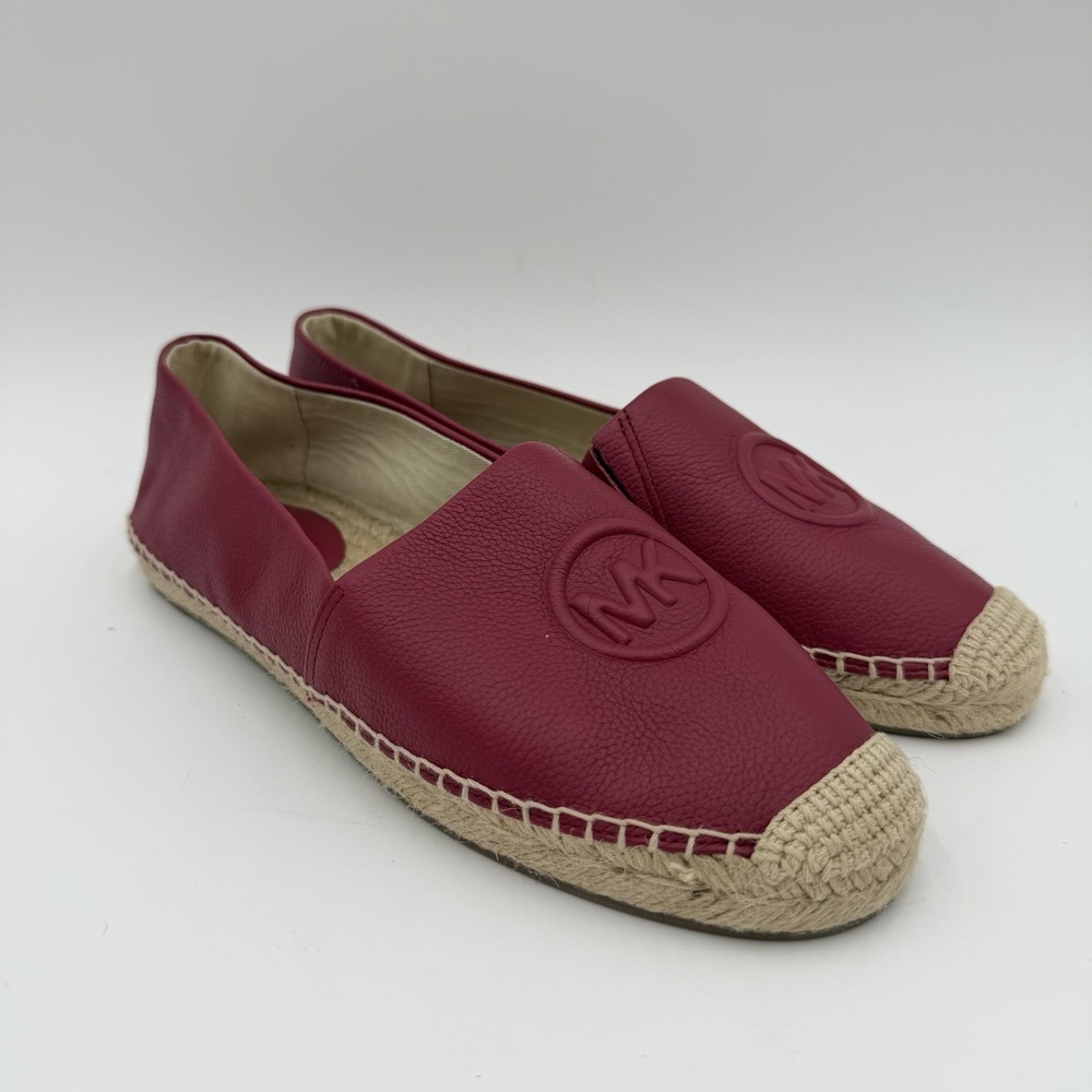 Michael Kors Dylyn Espadrilles Women's Size 8 M Berry Slip On Flat Pink Leather